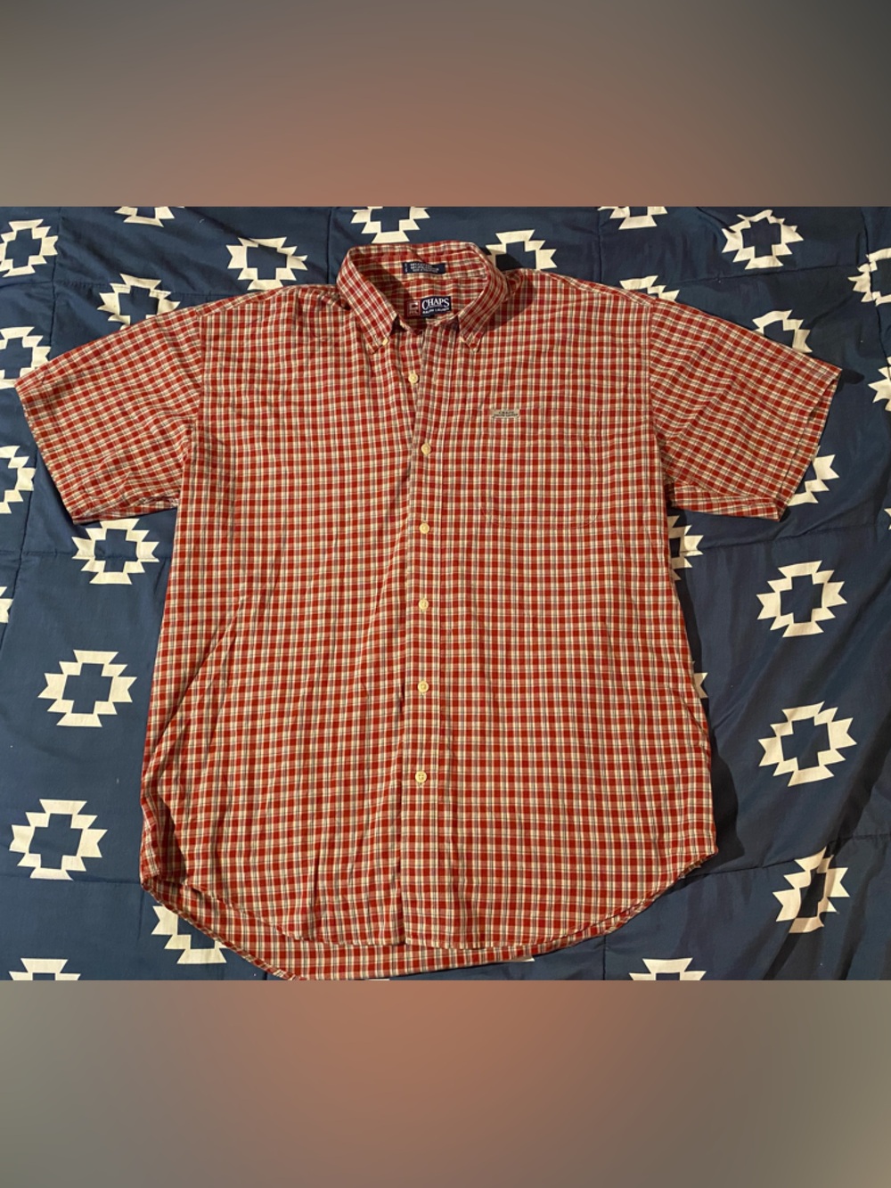 Chaps Ralph Lauren Plaid Short-Sleeve Button-Down Shirt